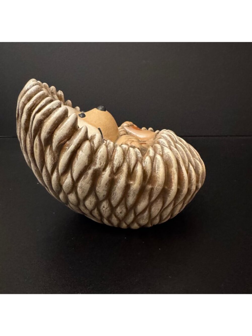 Ceramic Hedgehog Figurine Sculpture In Neutral Brown Tones For Home Decor - Picture 5 of 10